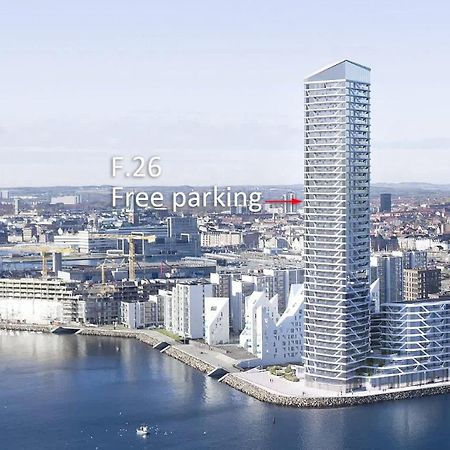 26-Etage Lejlighed Med Utrolig Havudsigt Århus Exterior foto