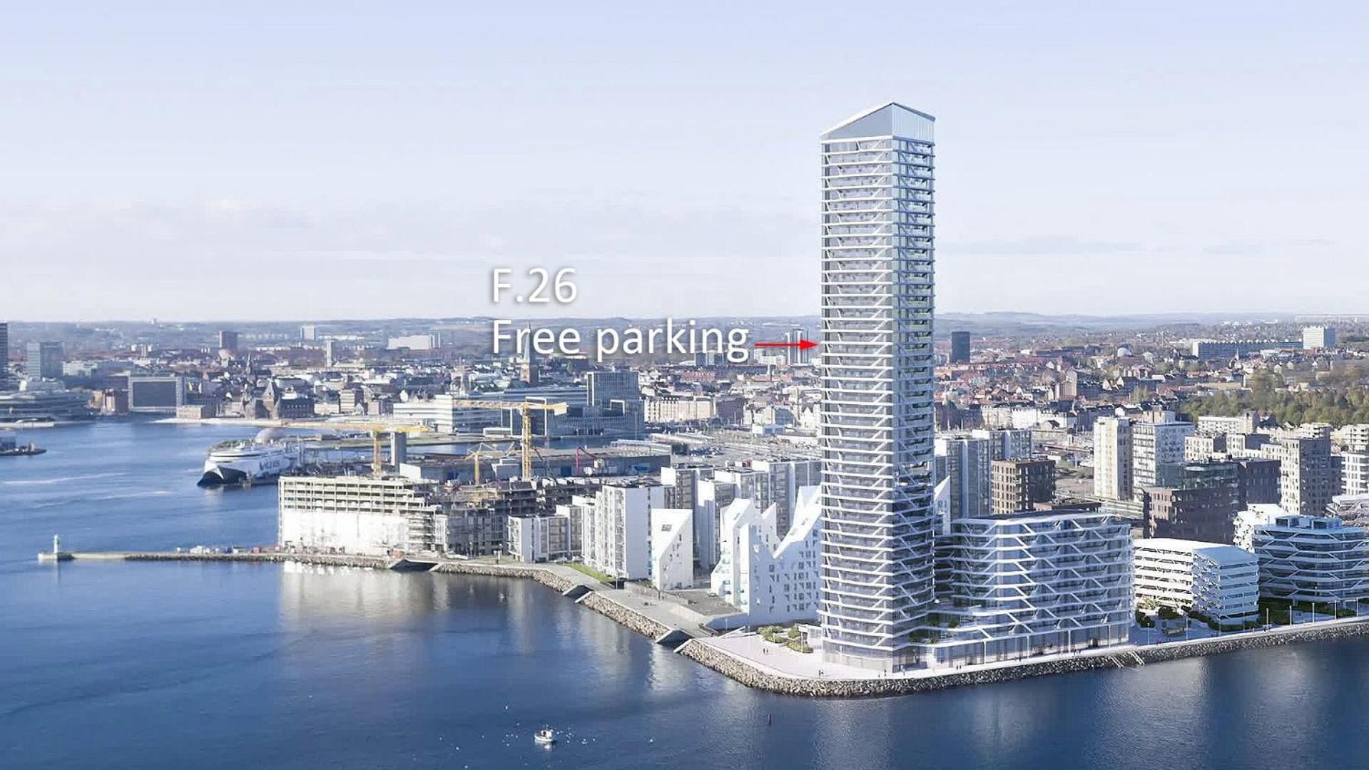 26-Etage Lejlighed Med Utrolig Havudsigt Århus Exterior foto